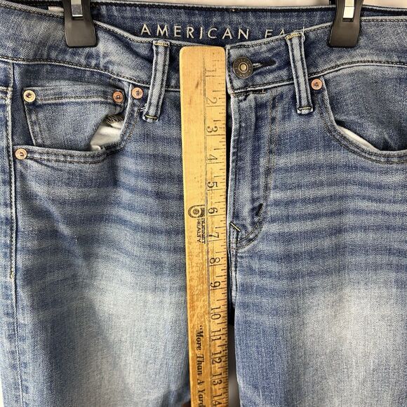 American Eagle Jeans Mens 30x36 Blue Light Wash Airflex Athletic Skinny Fit - Picture 4 of 9